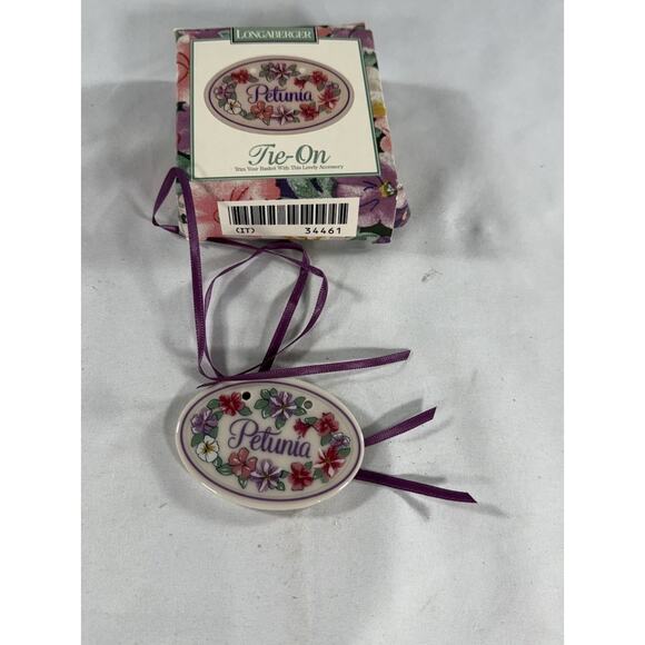 Longaberger Petunia Tie-On Oval Flowers 34461 - Picture 1 of 3